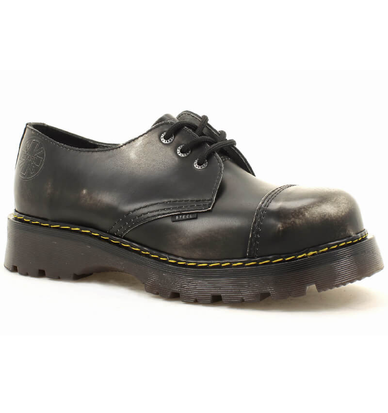 Glady - boty STEEL BLACK WHITE KAUČUK, 3 dírky (ZV)