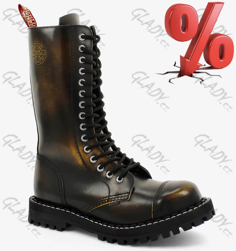 AKCE: STEEL BLACK YELLOW, 15 dírek, VELIKOST 39 = SLEVA 400,-