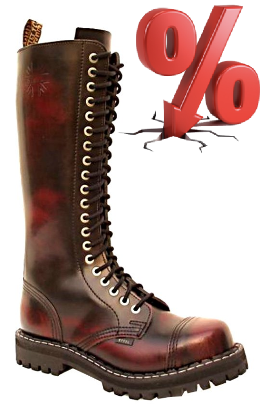 AKCE: STEEL BLACK BORDO, 20 dírek, VELIKOST 36 = SLEVA 400,-