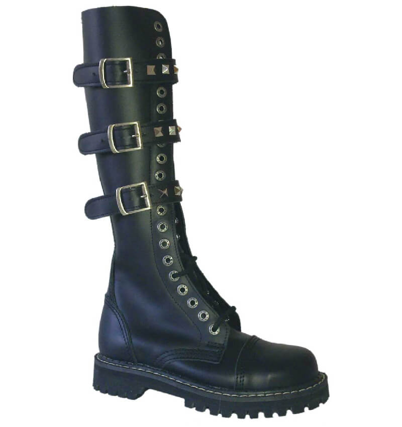 Glady - boty KMM BLACK PYRAMIDS BUCKLES ZIP, 20 dírek (ZV)