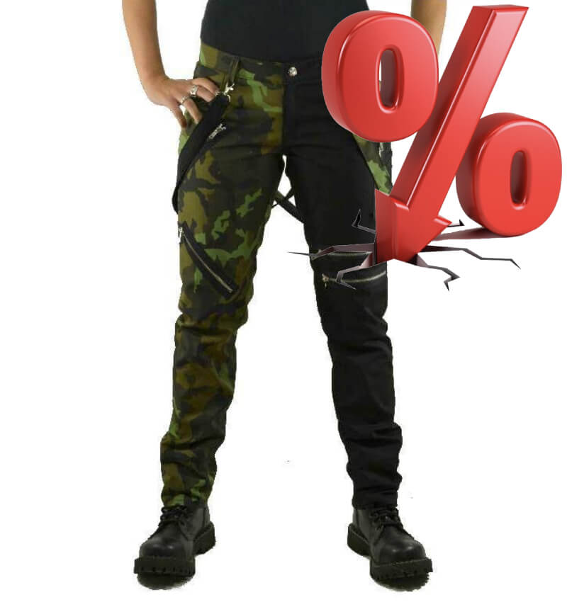 AKCE: PUNK KALHOTY MASKÁČOVÉ - dámské, VEL. S a L = SLEVA 250,-