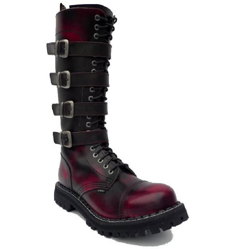 Glady - boty STEEL ROCK RED BLACK 4P - ZIP, 20 dírek (ZV)