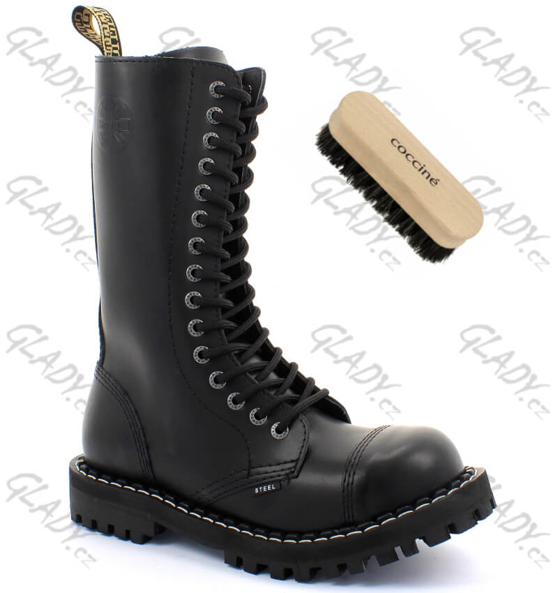 Glady - boty STEEL BLACK - ZIP, 15 dírek