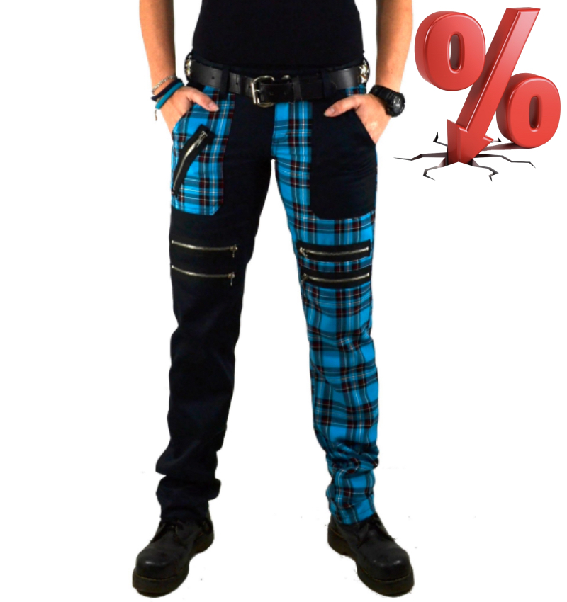 AKCE: PUNK KALHOTY MODRÉ - dámské, VEL. XL = SLEVA 300,-