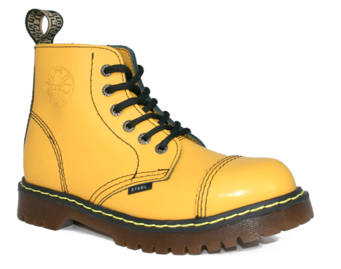 Glady - boty STEEL FULL YELLOW KAUČUK bez oceli, 6 dírek (ZV)