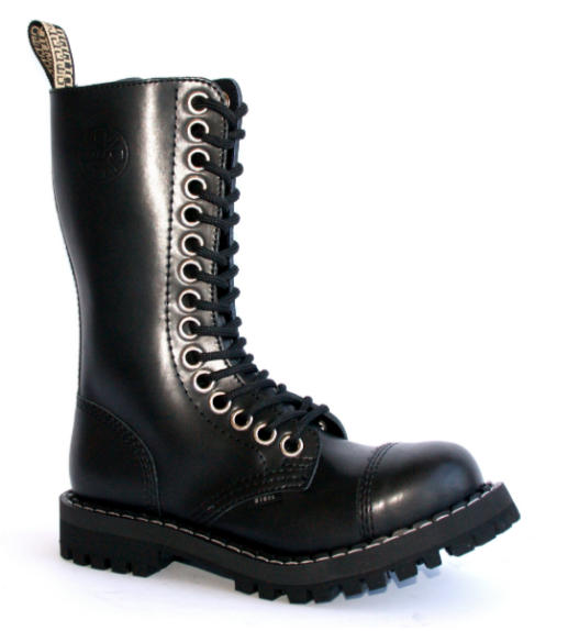 Glady - boty STEEL BLACK BIG EYE - ZIP, 15 dírek (ZV)