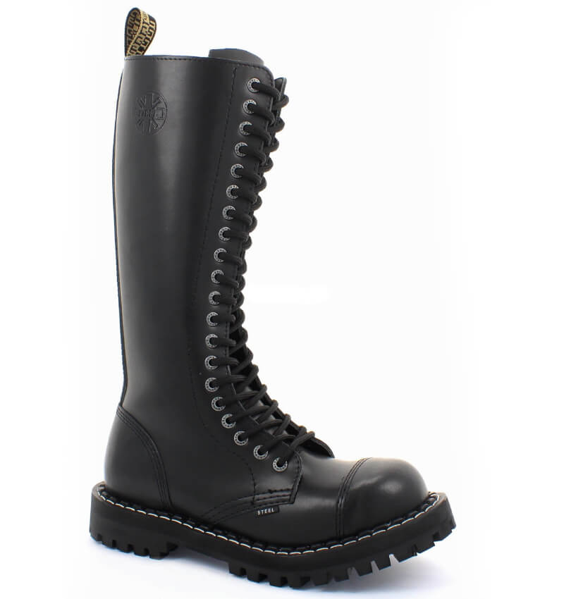Glady - boty STEEL BLACK - ZIP, 20 dírek