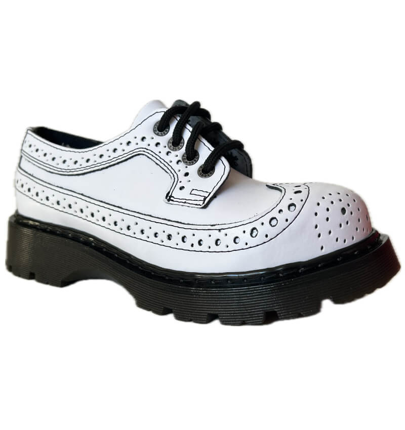 Glady - boty STEEL FULL WHITE KAUČUK 112, 4 dírky