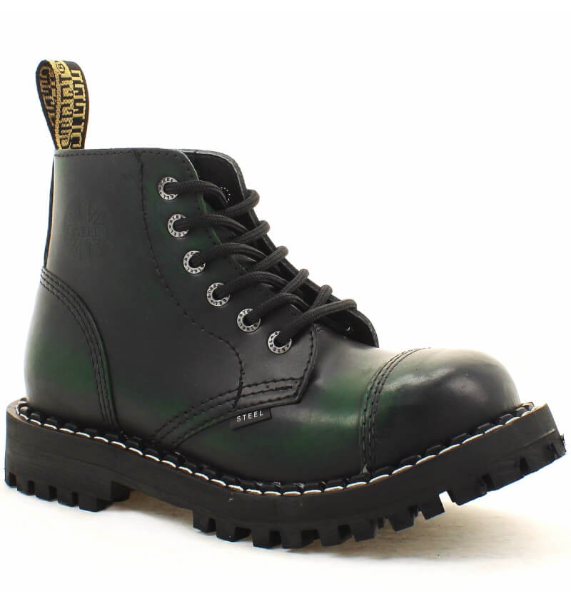 Glady - boty STEEL BLACK GREEN, 6 dírek