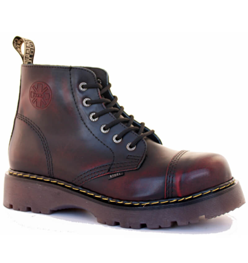 Glady - boty STEEL RED BLACK KAUČUK, 6 dírek