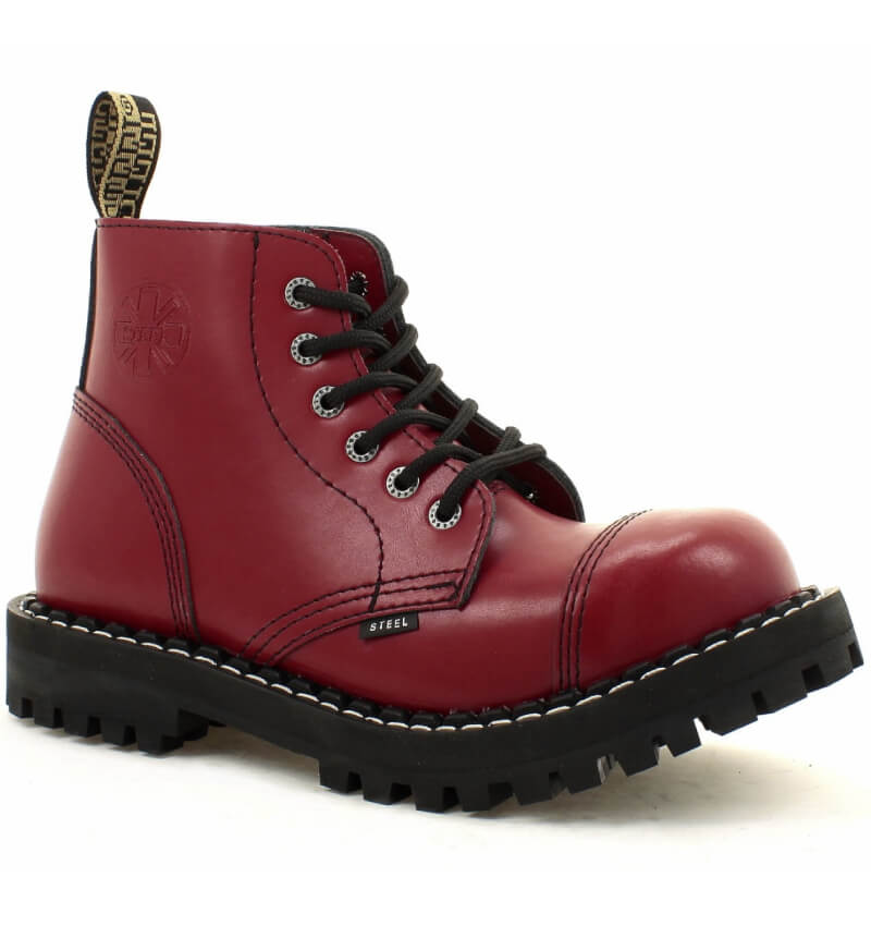 Glady - boty STEEL FULL RED, 6 dírek