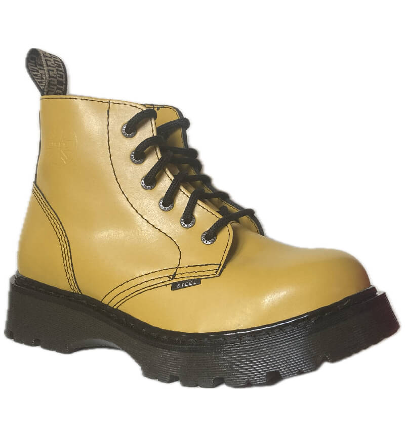 Glady - boty STEEL FULL YELLOW KAUČUK SMOOTH, 6 dírek