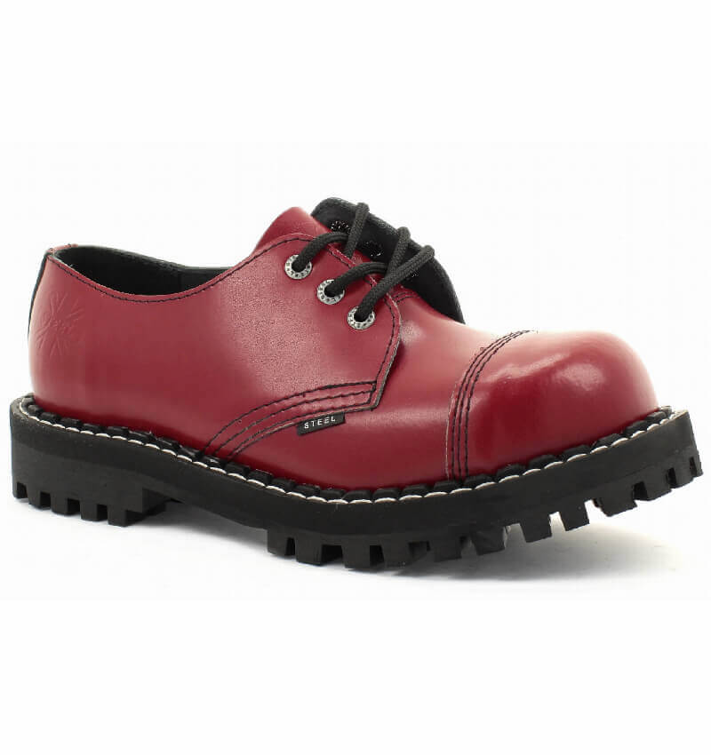 Glady - boty STEEL FULL RED, 3 dírky