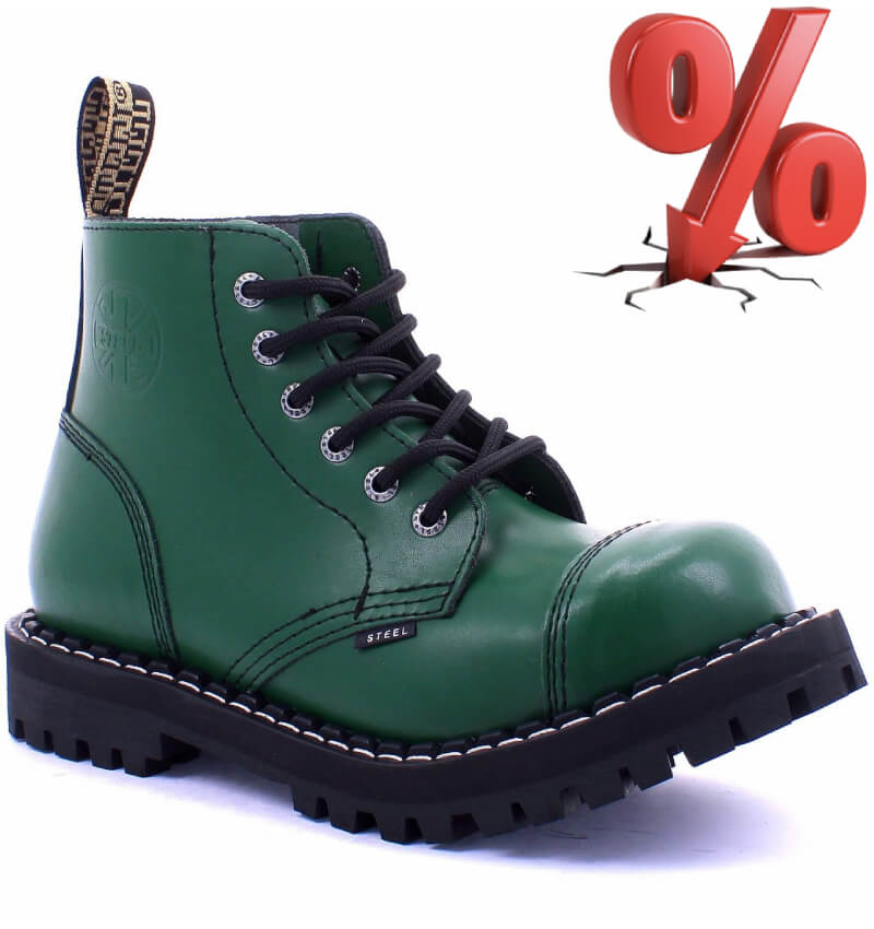 AKCE: STEEL FULL GREEN, 6 dírek, VELIKOST 37 = SLEVA 300,-