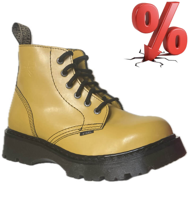 AKCE: STEEL FULL YELLOW KAUČUK SMOOTH, 6 D, VEL. 42 = SLEVA 300,-