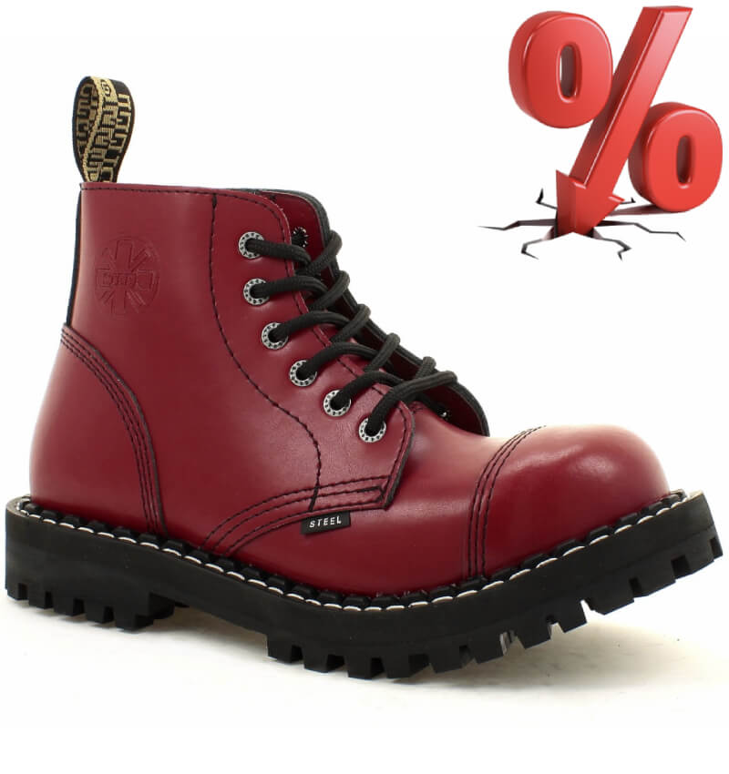 AKCE: STEEL FULL RED, 6 dírek, VEL. 36 a 37 = SLEVA 300,- Kč