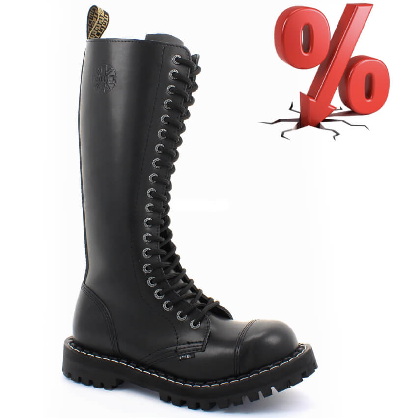 AKCE: STEEL BLACK - ZIP, 20 dírek, VELIKOST 40 = SLEVA 350,-