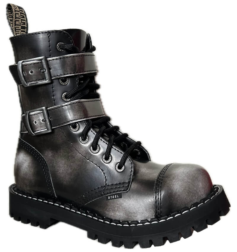 Glady - boty STEEL BLACK WHITE - ZIP 2P, 10 dírek