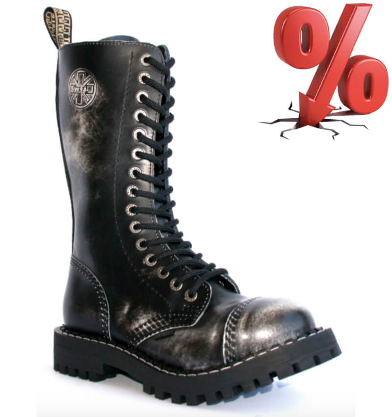 AKCE: STEEL BLACK WHITE, 15 dírek, VELIKOST 43 = SLEVA 300,-