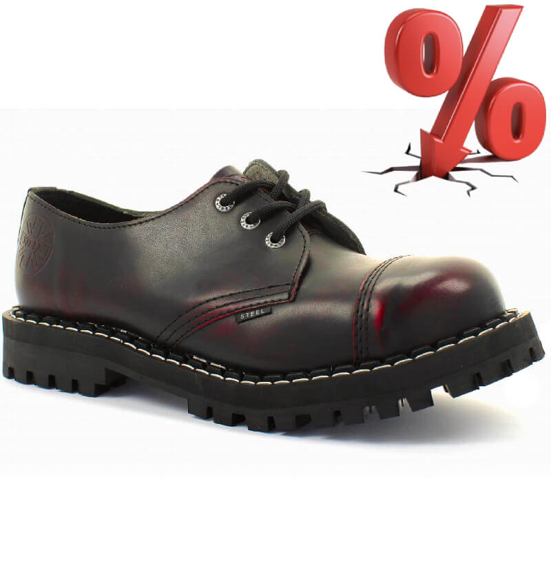 AKCE: STEEL RED BLACK, 3 dírky, VELIKOST 39 = SLEVA 250,-