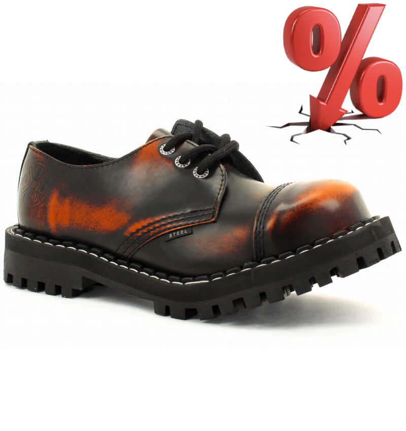 AKCE: STEEL BLACK ORANGE, 3 dírky, VELIKOST 39 = SLEVA 200,-