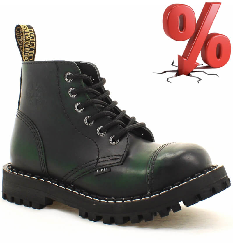 AKCE: STEEL BLACK GREEN, 6 dírek, VELIKOST 45 = SLEVA 100,- Kč