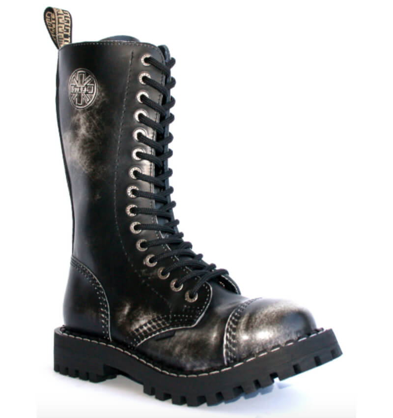 Glady - boty STEEL BLACK WHITE, 15 dírek