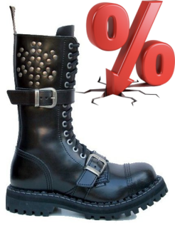 AKCE: STEEL BLACK ROCK RIVETS 2P - ZIP, 15 dírek, VEL. 40 = SLEVA 300,-
