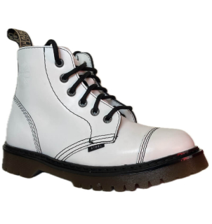 Glady - boty STEEL FULL WHITE KAUČUK bez oceli, 6 dírek (ZV)