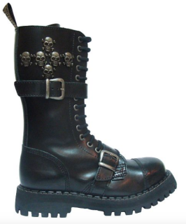 Glady - boty STEEL BLACK SKULL CROSS 2P, 15 dírek (ZV)